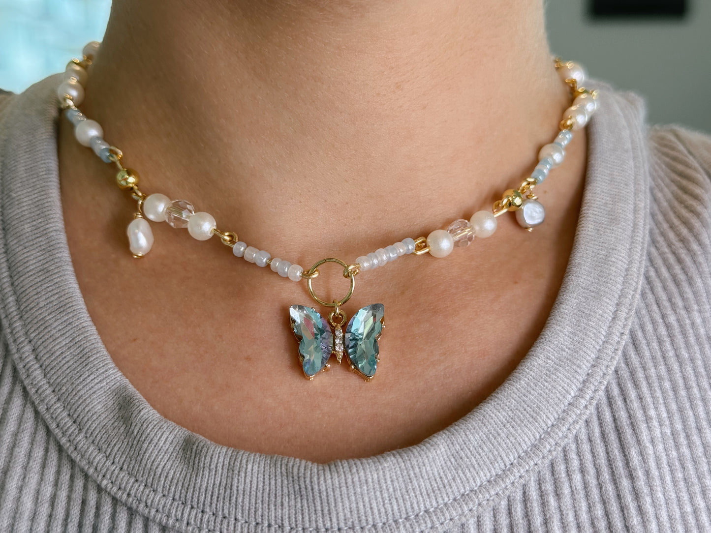Butterfly Pearl Chocker