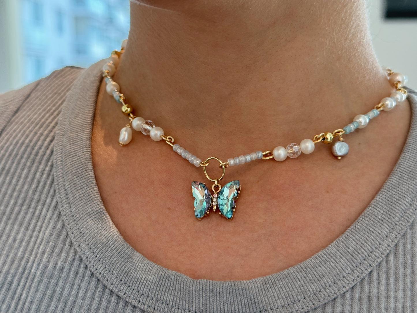Butterfly Pearl Chocker